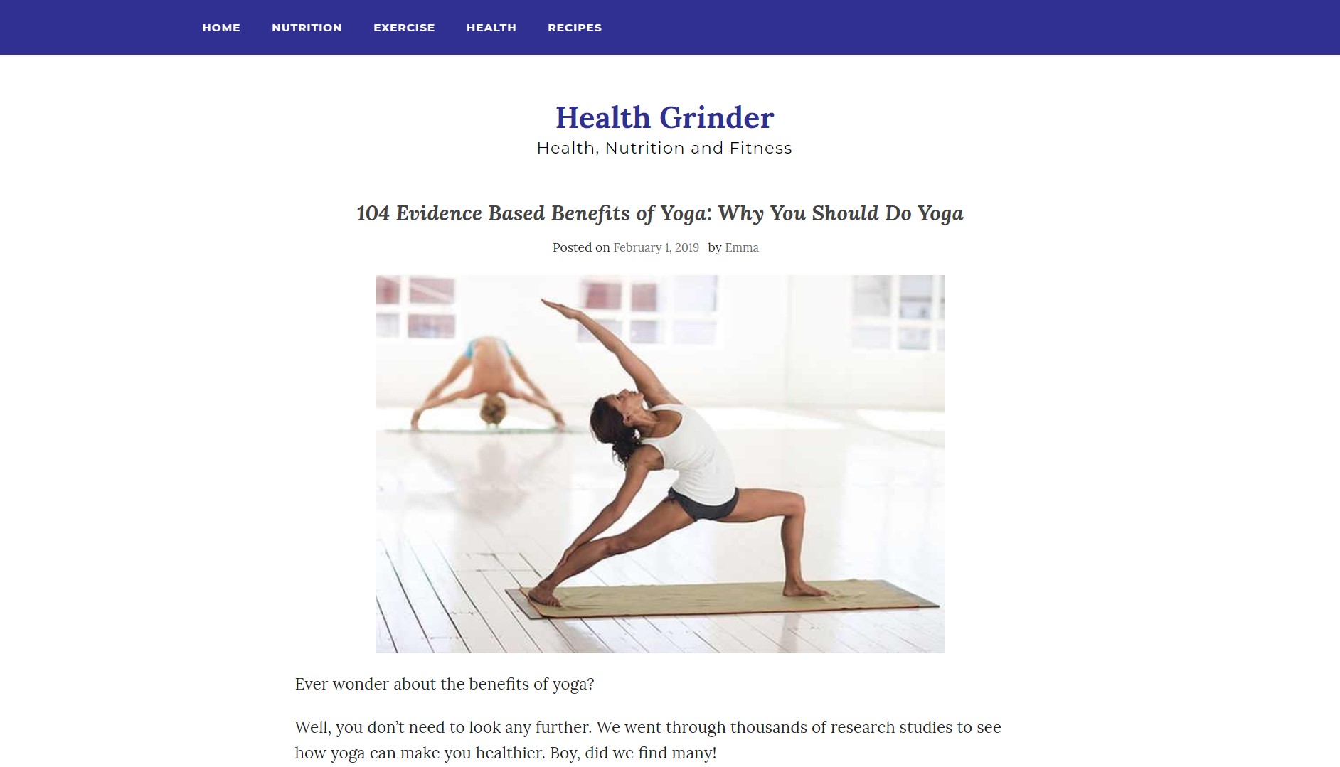 research topics on yoga